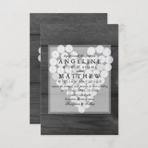 Rustic Wine Cork Heart Vineyard Wedding Invitation Kaart