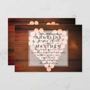 Rustic Wine Cork Heart Vineyard Wedding Invitation Kaart