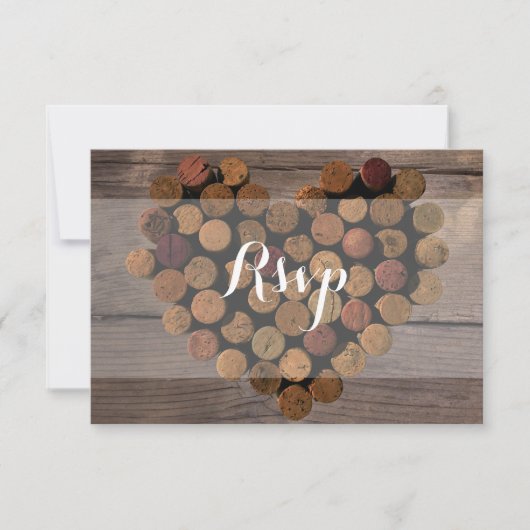 Rustic Wine Cork RSVP en menukaart Kaartje (Voorkant)