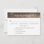 Rustic Wine Cork RSVP en menukaart Kaartje (Achterkant)