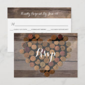 Rustic Wine Cork RSVP en menukaart Kaartje (Voorkant / Achterkant)