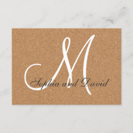 Rustic Wine Cork Wedding Monogram RSVP