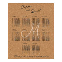 Rustic Wine Cork Wedding Monogram Seating Chart 10
