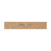Rustic Wine Cork Wedding Monogram Uitnodigingen Wikkel (Vlak)