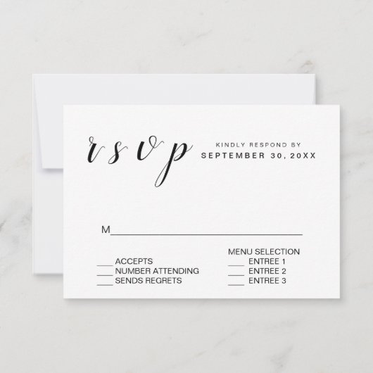 Rustic Wine Cork Wedding RSVP met 3 entree (Achterkant)