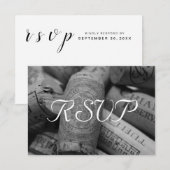 Rustic Wine Cork Wedding RSVP met 3 entree Kaartje (Voorkant / Achterkant)