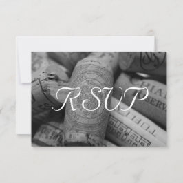Rustic Wine Cork Wedding RSVP met 3 entree Kaartje