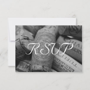 Rustic Wine Cork Wedding RSVP met 3 entree Kaartje
