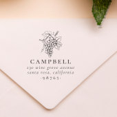 Rustic Wine Grapes Familienaam Return Address Rubberstempel
