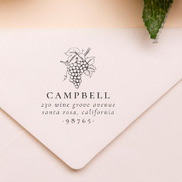 Rustic Wine Grapes Familienaam Return Address Rubberstempel