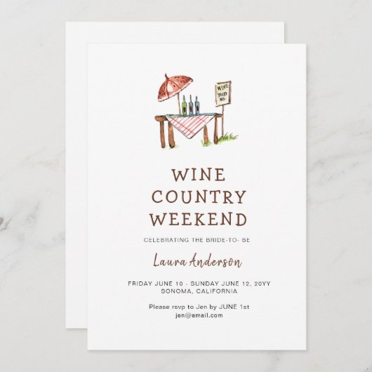 Rustic Wine Land Bachelorette weekend Kaart (Voorkant / Achterkant)
