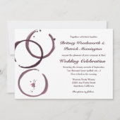 Rustic Wine Stain Vineyard Wedding Invitting Kaart (Voorkant)