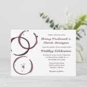 Rustic Wine Stain Vineyard Wedding Invitting Kaart (Staand voorkant)