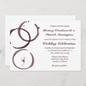 Rustic Wine Stain Vineyard Wedding Invitting Kaart (Voorkant / Achterkant)