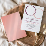 Rustic Wine Stains 50th Wedding Jubileum Kaart<br><div class="desc">Perfecte koppeling voor wijnliefhebbers! Deze elegante uitnodigingen ter gelegenheid van de 50ste trouwdag zijn voorzien van bruine rode kleuren en gouden kleuren van rozen en ronde vlekken van wijnglas. De formulering kan volledig worden aangepast aan uw speciale gebeurtenis.</div>