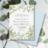 Rustic Winery Blue Eucalyptus Greenery Wedding Kaart