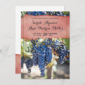 Rustic Winery Grape Wines Wedding Kaart (Voorkant / Achterkant)