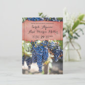 Rustic Winery Grape Wines Wedding Kaart (Staand voorkant)