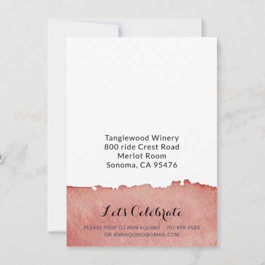 Rustic Winery Grape Wines Wedding Kaart (Achterkant)