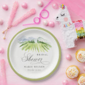 Rustic Winery Vineyard Mountain Vrijgezellenfeest Papieren Bordje (Feest)