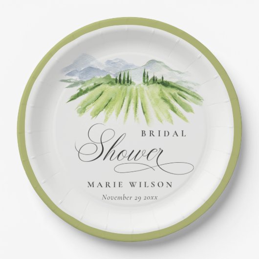 Rustic Winery Vineyard Mountain Vrijgezellenfeest Papieren Bordje (Voorkant)