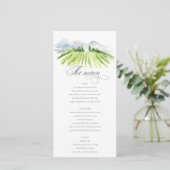 Rustic Winery Vineyard Mountain Wedding Menu Card (Staand voorkant)