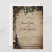 Rustic Winery Vineyard Wedding Invitation Kaart (Voorkant)