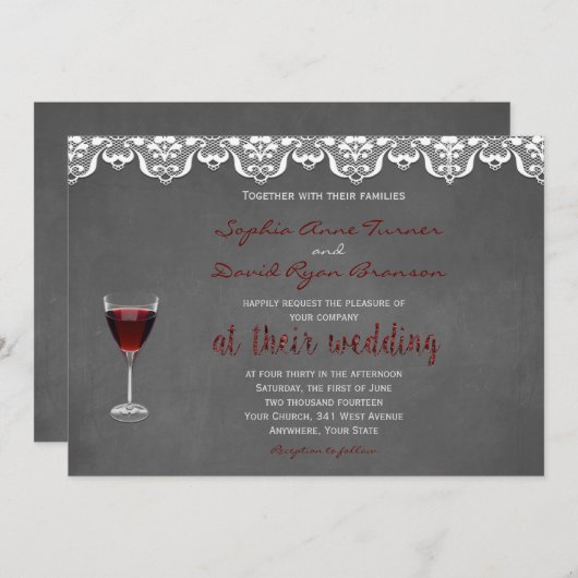 Rustic Winery Wedding Custom Uitnodiging (Voorkant / Achterkant)