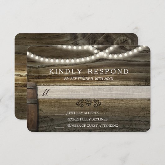 Rustic Winery Wedding RSVP (Voorkant / Achterkant)