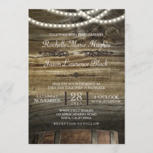 Rustic Winery Wedding Uitnodiging