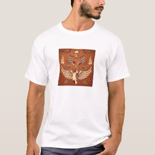 Rustic Winged Skull Racing Spirit T-shirt