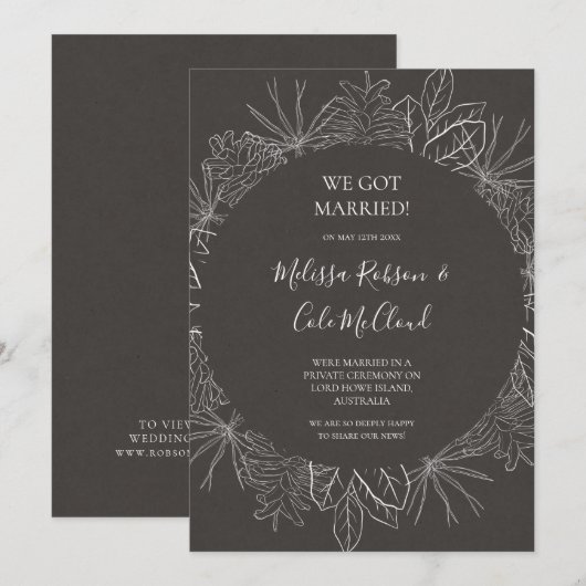 Rustic Winter | Aankondiging van de houtskool (Voorkant / Achterkant)