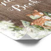 Rustic Winter Animals Woodland Baby Gastboek Poster (Hoek)