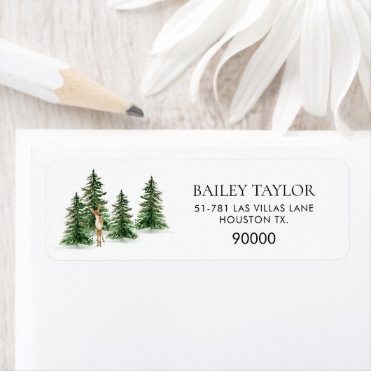 Rustic Winter Baby shower Return Address Label (Insitu)