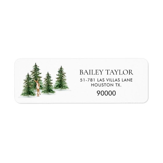 Rustic Winter Baby shower Return Address Label (Voorkant)