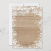 Rustic Winter Baby shower Uitnodiging blauw & wit (Achterkant)