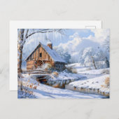 Rustic Winter Barn beroemd gemaakt door Frozen Str Briefkaart (Voorkant / Achterkant)