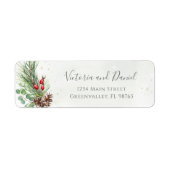 Rustic Winter Berries Pine Cone Botanical Greenery Etiket (Voorkant)