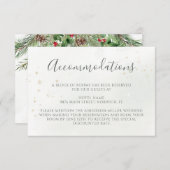 Rustic Winter Berries Pine Cone Greenery Wedding Informatiekaartje (Voorkant / Achterkant)