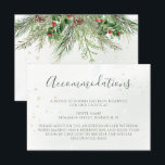 Rustic Winter Berries Pine Cone Greenery Wedding Informatiekaartje<br><div class="desc">Een mooie verblijfskaart voor bruiloft met handbeschilderde botanische waterverf als illustratie van wintergroenmakerij,  tuinen voor pijnbomen en sparren,  keien en holbessen. Ideale keuze voor wintervakantie of kerstvakantie-bruiloften.</div>