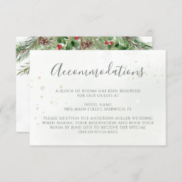 Rustic Winter Berries Pine Cone Greenery Wedding Informatiekaartje