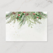 Rustic Winter Berries Pine Cone Greenery Wedding Informatiekaartje (Achterkant)
