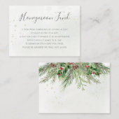 Rustic Winter Berries Pine Cone Greenery Wedding Informatiekaartje (Voorkant / Achterkant)