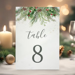 Rustic Winter Berries Pine Cone Greenery Wedding Kaart<br><div class="desc">Een prachtig trouwlijstnummer met handbeschilderde botanische waterverf illustraties van wintergroene,  pijnbomen- en sprottakken,  keien en holbessen. Ideale keuze voor wintervakantie of kerstvakantie-bruiloften.</div>