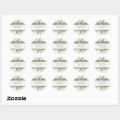 Rustic Winter Berries Pine Cone Greenery Wedding Ronde Sticker (Vel)