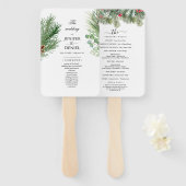 Rustic Winter Berry Pine Greenery Wedding Handwaaier (Voorkant en achterkant)