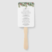 Rustic Winter Berry Pine Greenery Wedding Handwaaier (Achterkant)