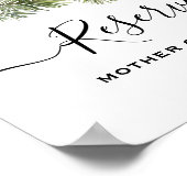 Rustic Winter Berry Pine Greenery Wedding Poster (Hoek)