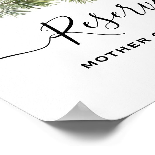 Rustic Winter Berry Pine Greenery Wedding Poster (Hoek)