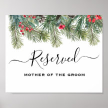 Rustic Winter Berry Pine Greenery Wedding